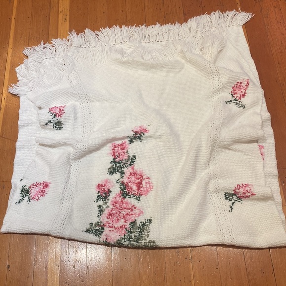 vintage afgan granny blanket roses - Picture 5 of 5